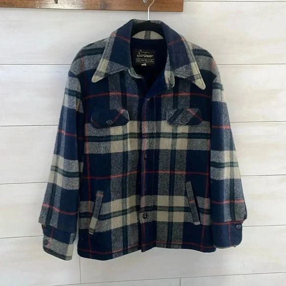 Sears Other - Vintage Sears Sportswear Wool Plaid Jacket Men’s 42 Button Front Outdoor Woodsy